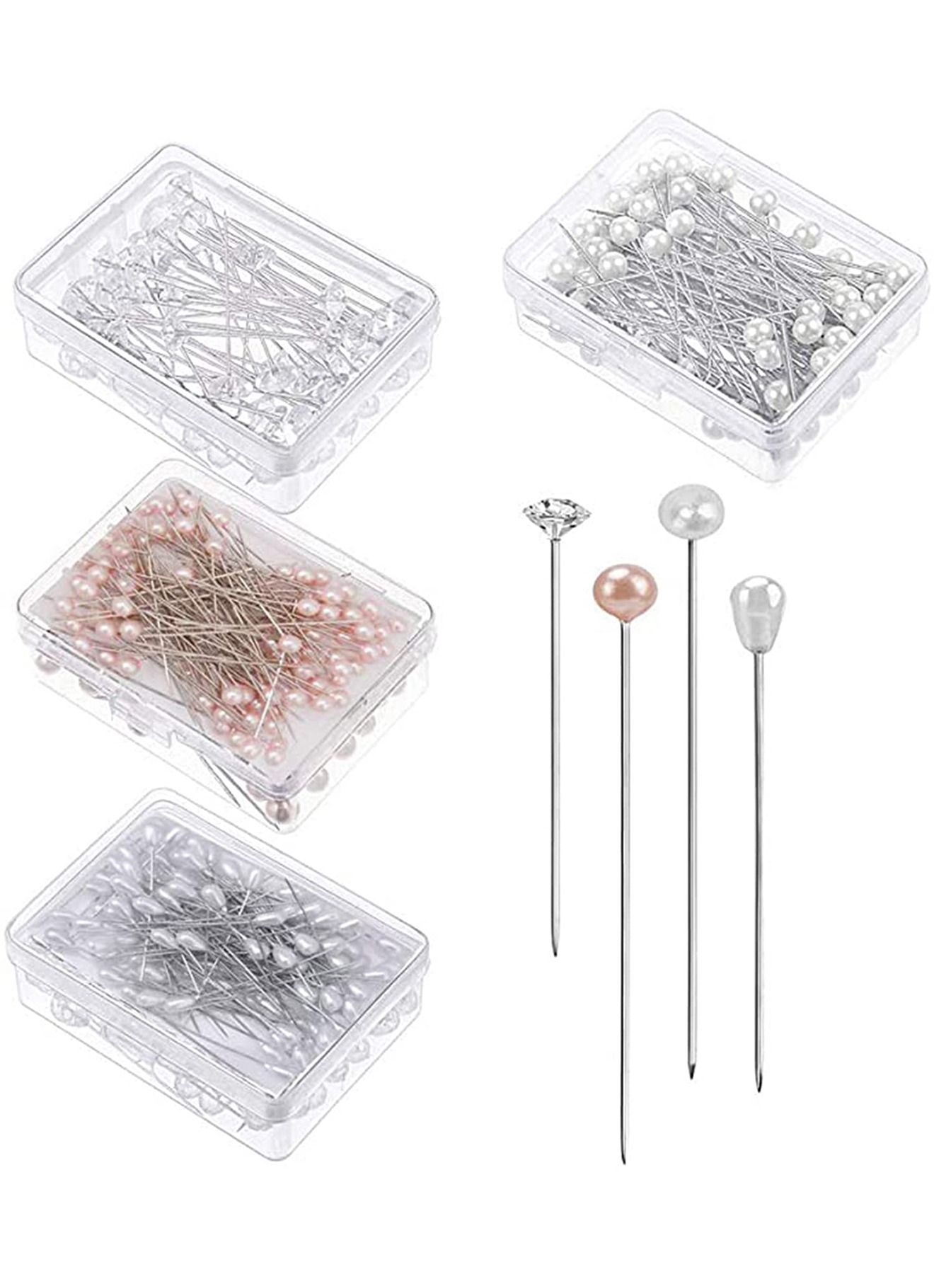 400Pcs Sewing Pins, 4 Styles Pearl Head Pins Crystal…