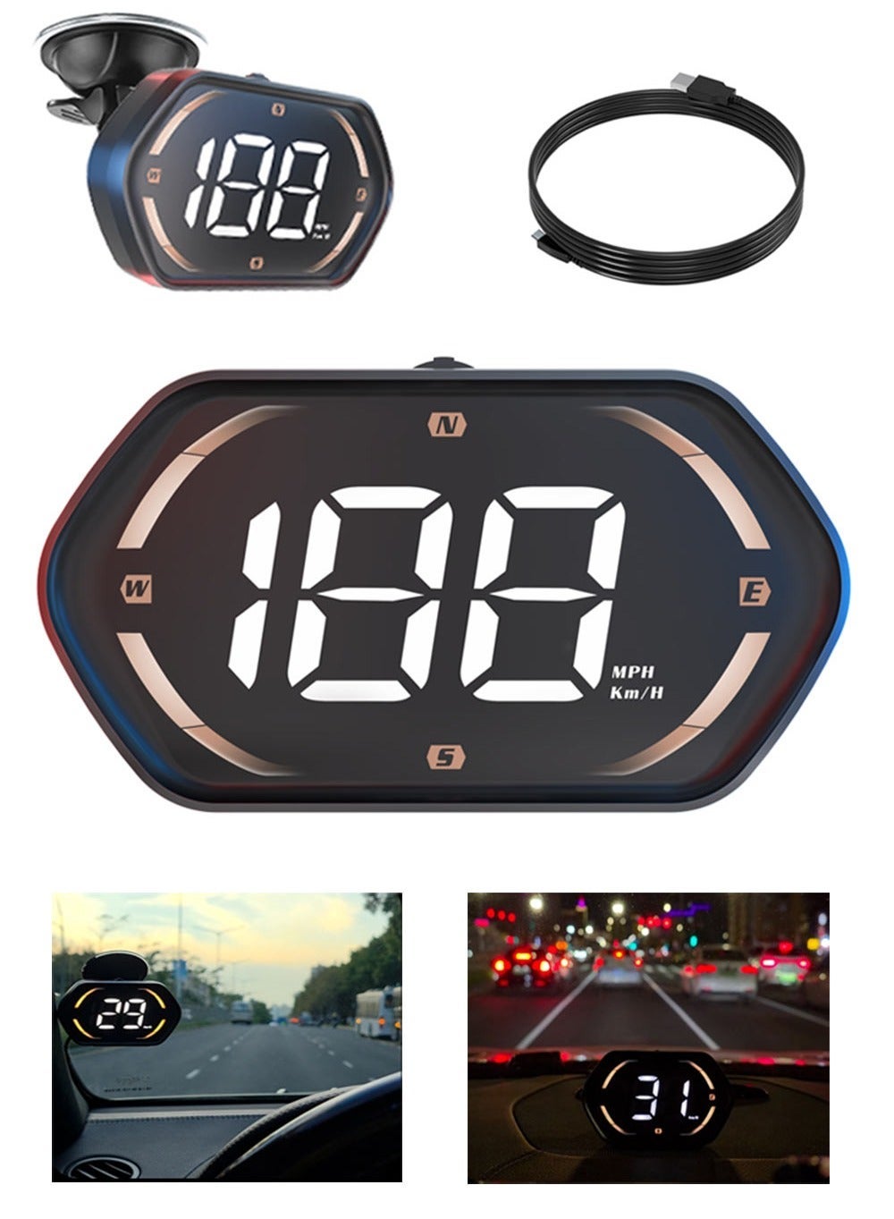 Head Up Display with MPH/KMH, GPS Speedometer…