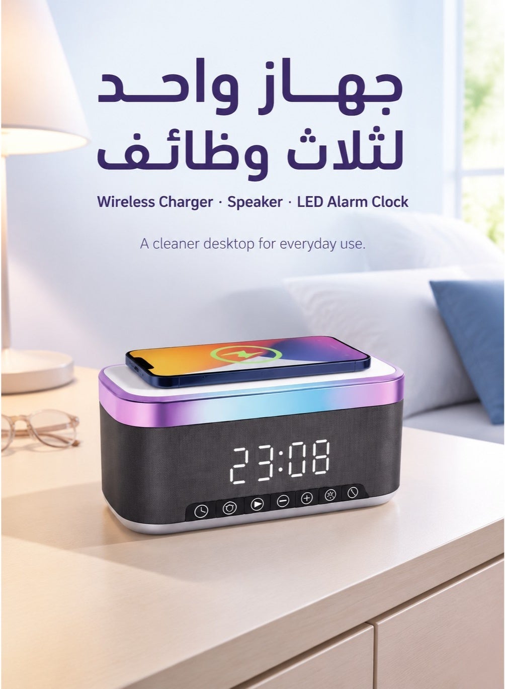 Power Bank Bluetooth Speaker with LED Digital Alarm…