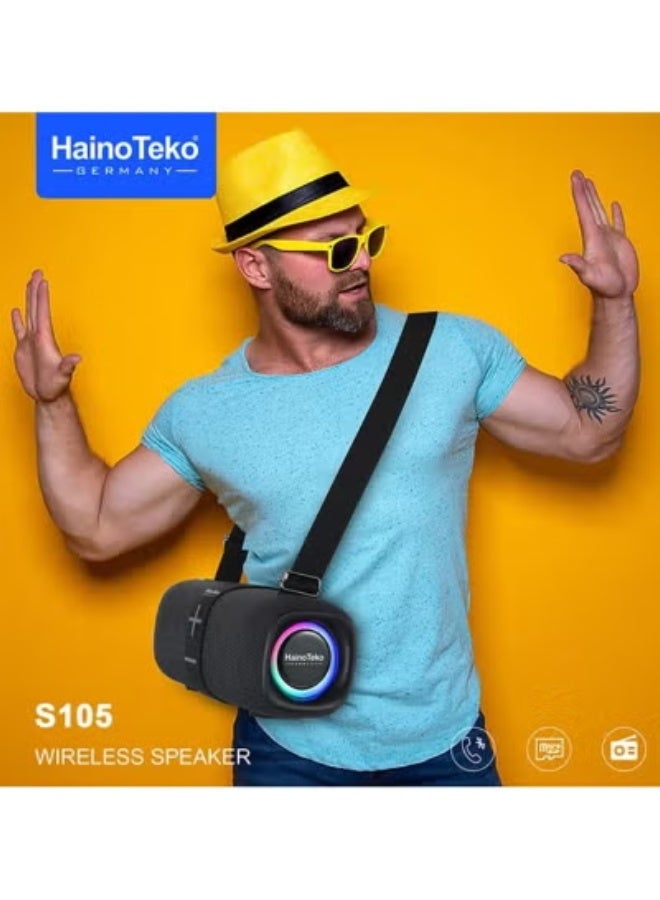Compare S105 Portable Bluetooth Speaker with Power Bank | Deep Bass, HD Sound, Long Battery Life | Wireless Connectivity, Builtin Mic, Compact & Lightweight Design – Black at KSA Price