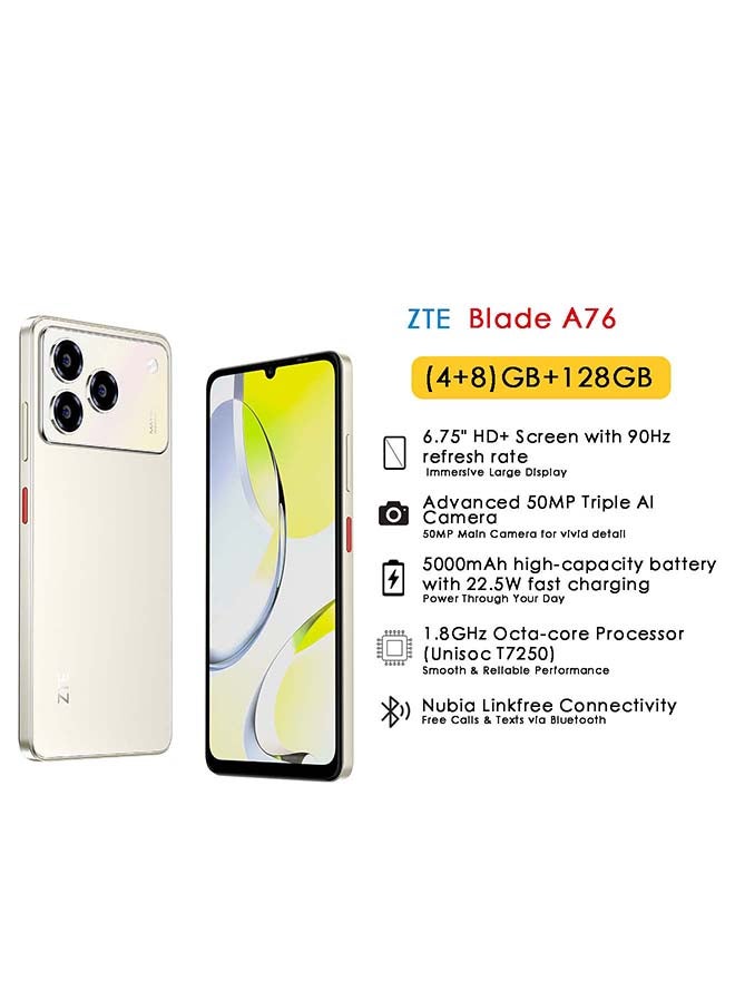 Compare Blade A76 Dual SIM Sand Gold 4+8GB RAM 128GB 4G  International Version at KSA Price
