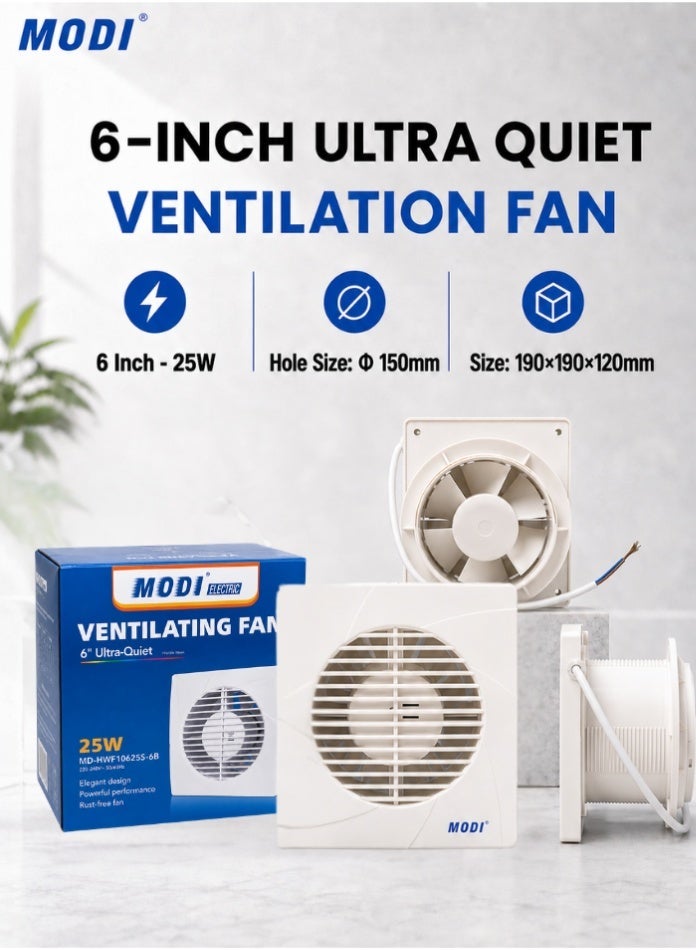 6 Inch Exhaust Fan Ultra-Quiet Wall or Ceiling…