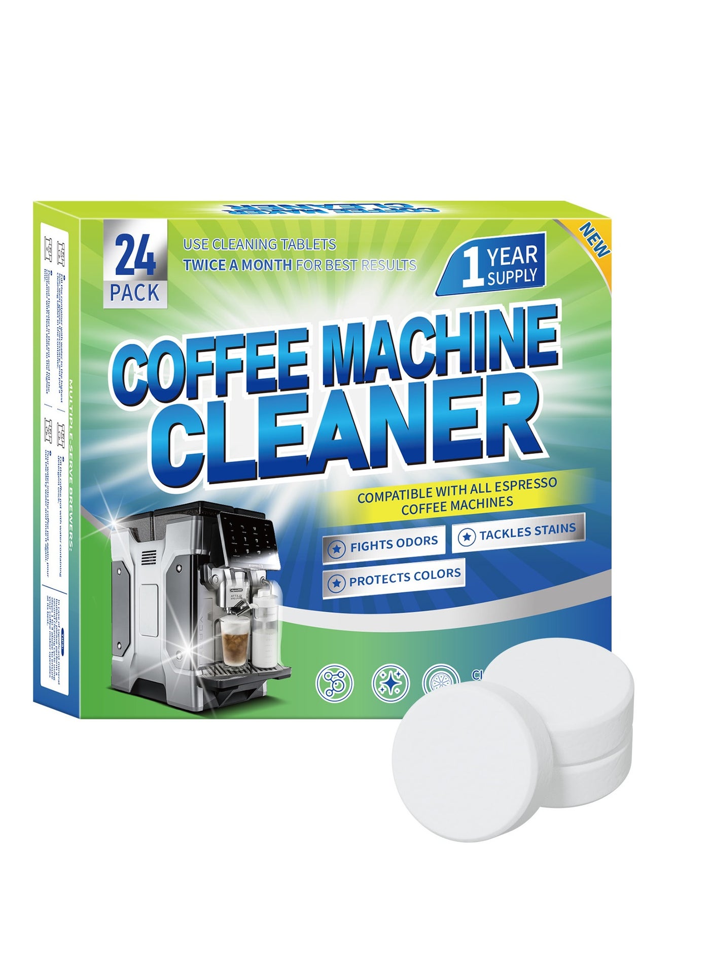 Coffee Machine Descaler Tablets – 24 Count, Coffee…