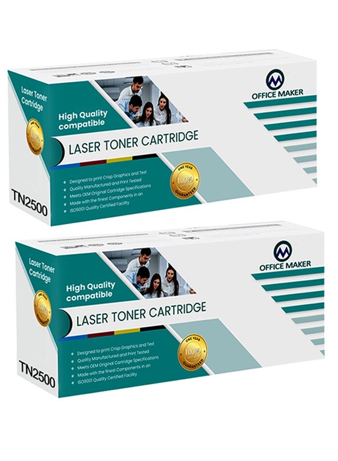 Compare Office Maker TN2500 Toner Cartridge Compatible for Brother DCPL2640DW MFCL2805DW MFCL2885DW Printer High Yield Replacement Cartridge Refill Combo Pack with Chip,Black ×2 at KSA Price