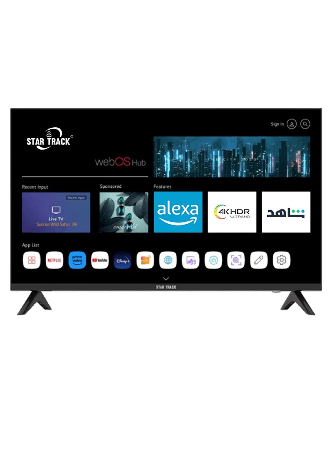 Compare Star Track LED Smart TV 85 inch Powered by WebOS, 4K UHD+ T2S2, WIFI, Netflix, YouTube, Prime Video, HDMI, USB With Model 2023 at KSA Price