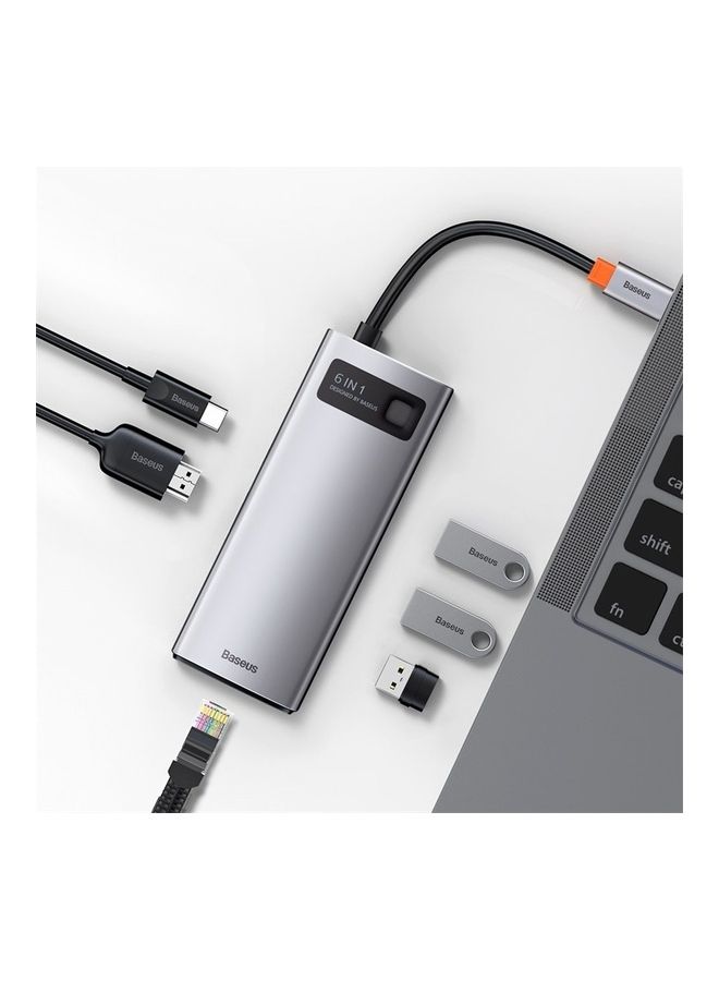 Compare 6 in 1 Multifunctional USB Type C Hub Type C Power Delivery 100W, HDMI 4K30Hz, 3x USB 3.2 Gen 1, RJ45 1Gbps for MacBook ProAir, Dell XPS, ThinkPad Support Google Chrome OSmacOSWindows7810 XPLinuxVista Grey at KSA Price