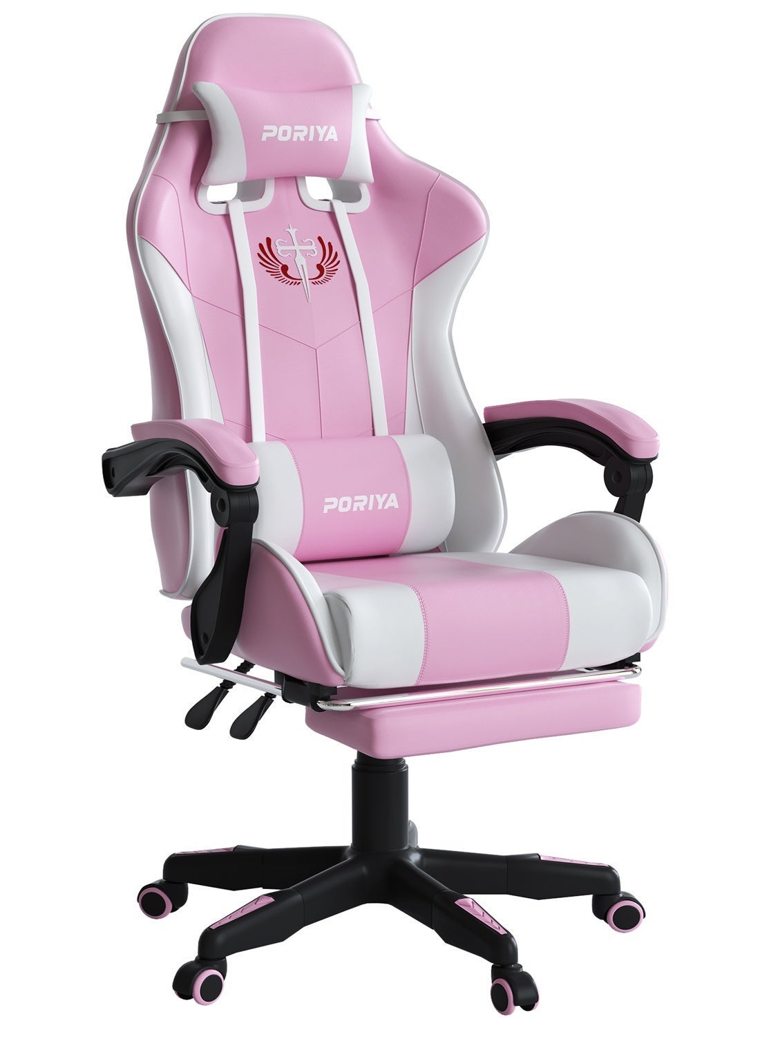 PORIYA Ergonomic Gaming Chair with Footrest, Adjustable…