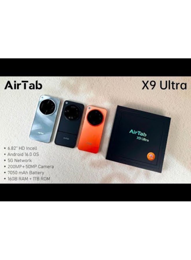 Compare AirTab X9 Ultra Android 16 Mobile Phone, 6.82 Inch FHD Display, 16GB RAM, 1TB ROM, 7050mAh Battery, Blue at KSA Price