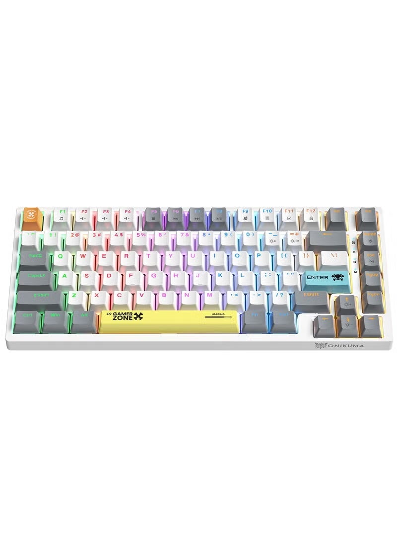 Compare G58  82Keys Tan Switch Mechanical Gaming Keyboard 75% Mini Wired Waterproof Backlit Silent White RGB Color Suitable for PCPs4Xbox Gamers at KSA Price