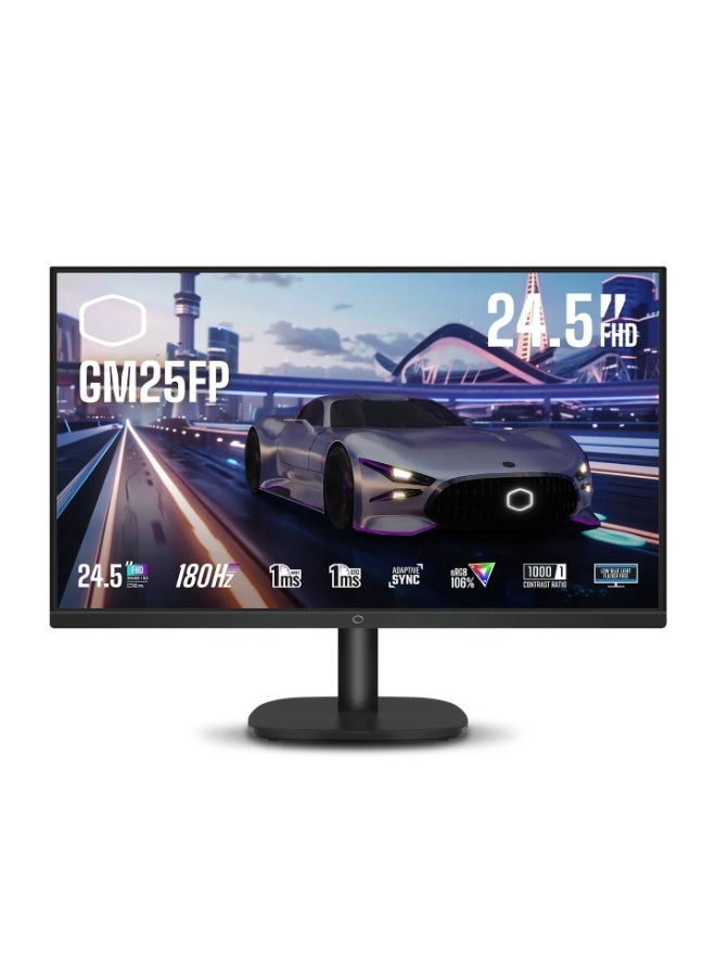 Compare Cooler Master GM25FP 24.5? FHD IPS Gaming Monitor, 180Hz Refresh Rate, 1ms GtGMPRT, Adaptive Sync, 106% sRGB, 2× HDMI 2.0, 2× DisplayPort 1.4, Low Blue Light, FlickerFree, UltraSlim Bezel | CMIGM25FPUK Black at KSA Price