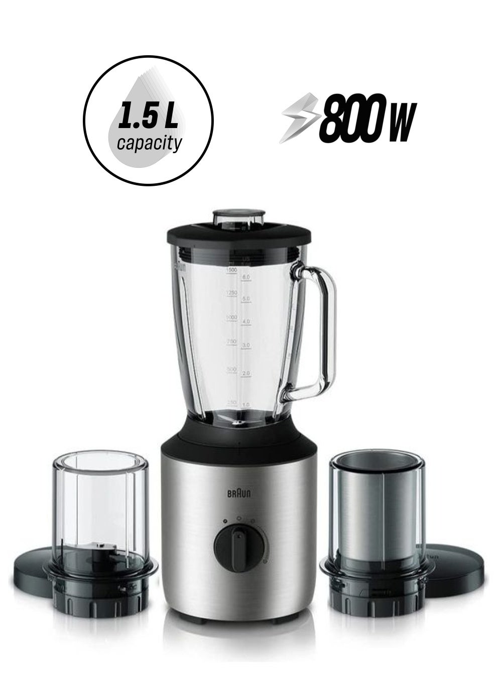 Compare Powerblend Glass Jug Blender 1.5 L 800 W JB 3273 Silver at KSA Price