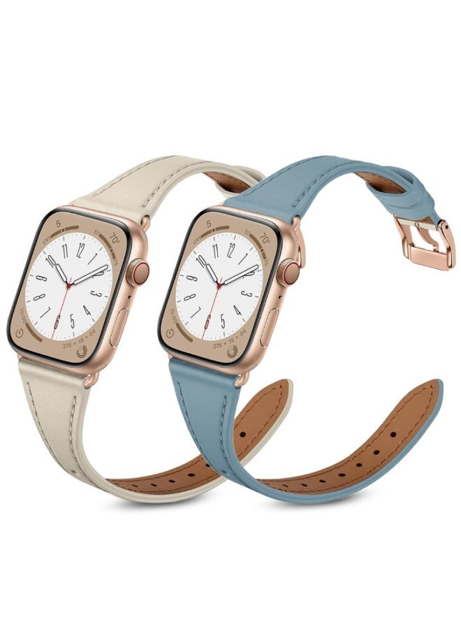 (Pack of 2) Slim Leather Bands For Apple…
