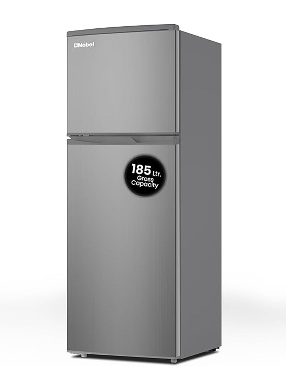 Compare 185 L Gross  132 L Net, Double Door Refrigerator, Defrost, R600a Refrigerant, Temperature Control, Inside Light, Inside Condenser, Vegetable Crisper, Bottle Racks, Removable Gasket, Adjustable Foot NR185RSI Inox Colour at KSA Price