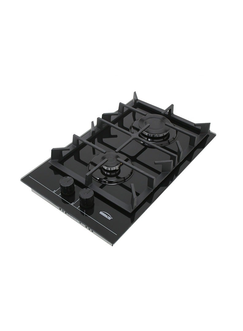 Compare Generaltec 2 Burners 50x30 Built in Gas Hobs with Black Tempered Glass – GCBT302GF | Full Safety, Made in Turkey at KSA Price
