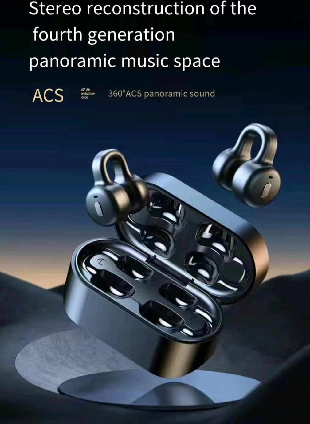 Compare Clip on bone conduction Bluetooth 5.4 earphones, pulse 3.0 directional sound transmission at KSA Price