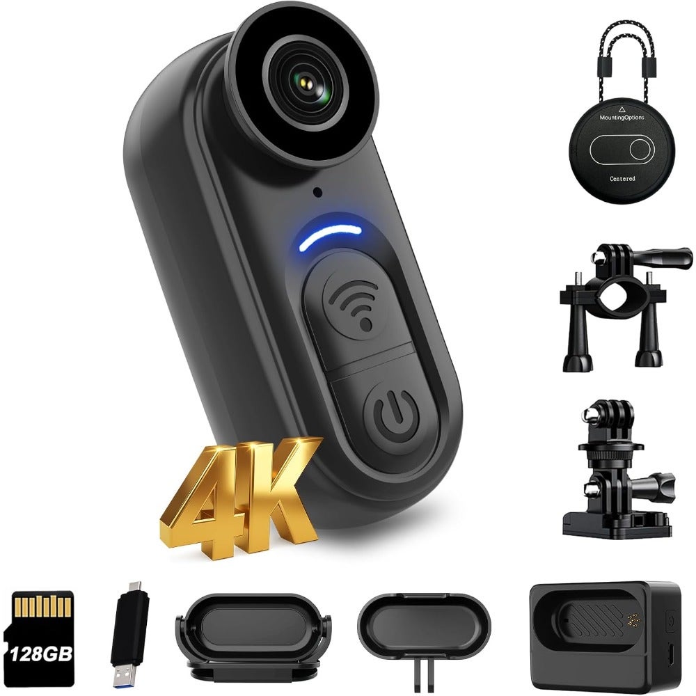 Compare 4K Mini Body Camera with 128GB Thumb Size Wearable Action Cam at KSA Price