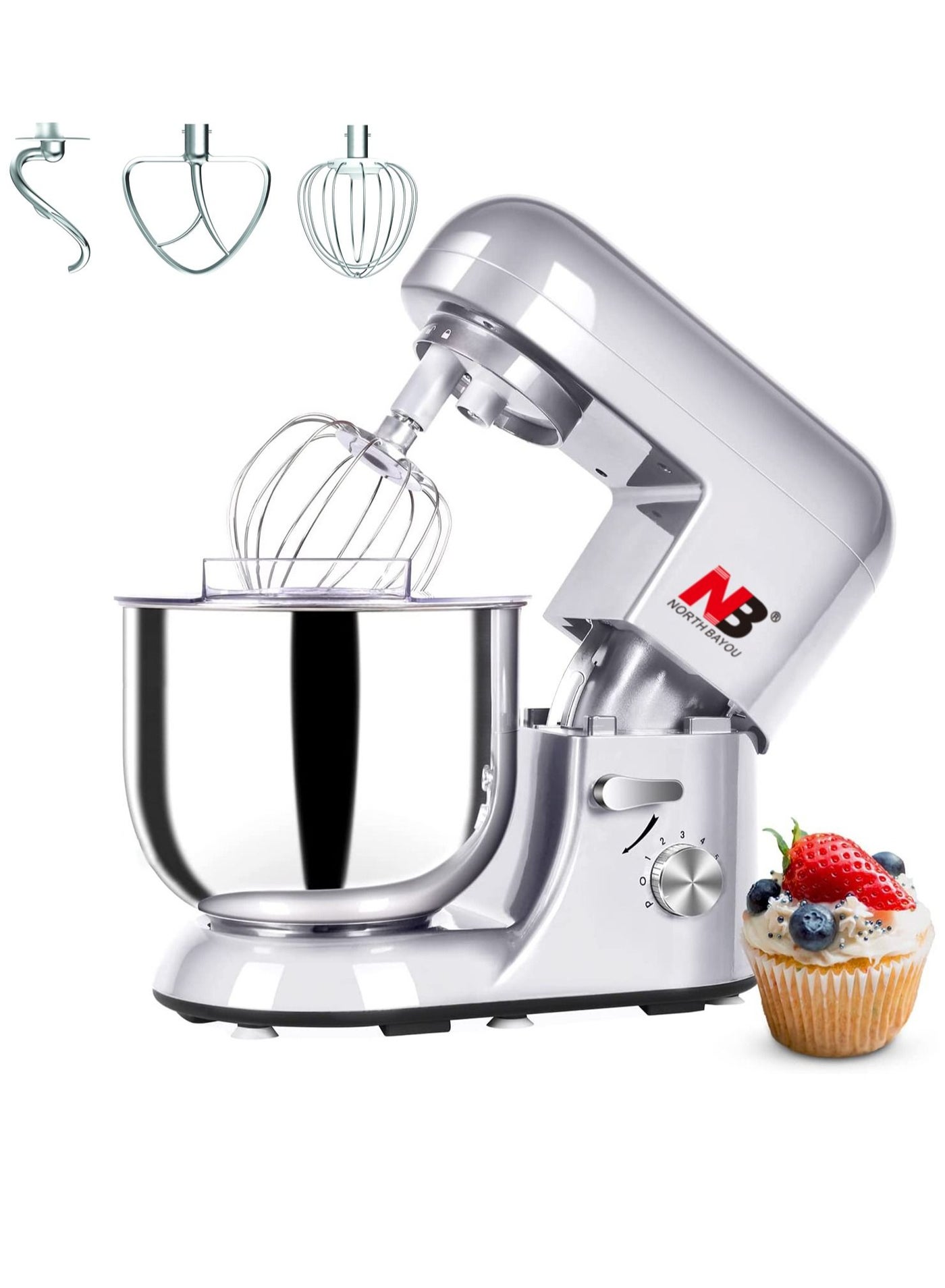 3 In 1 Stainless Steel Bowl Stand Mixer 6.5…