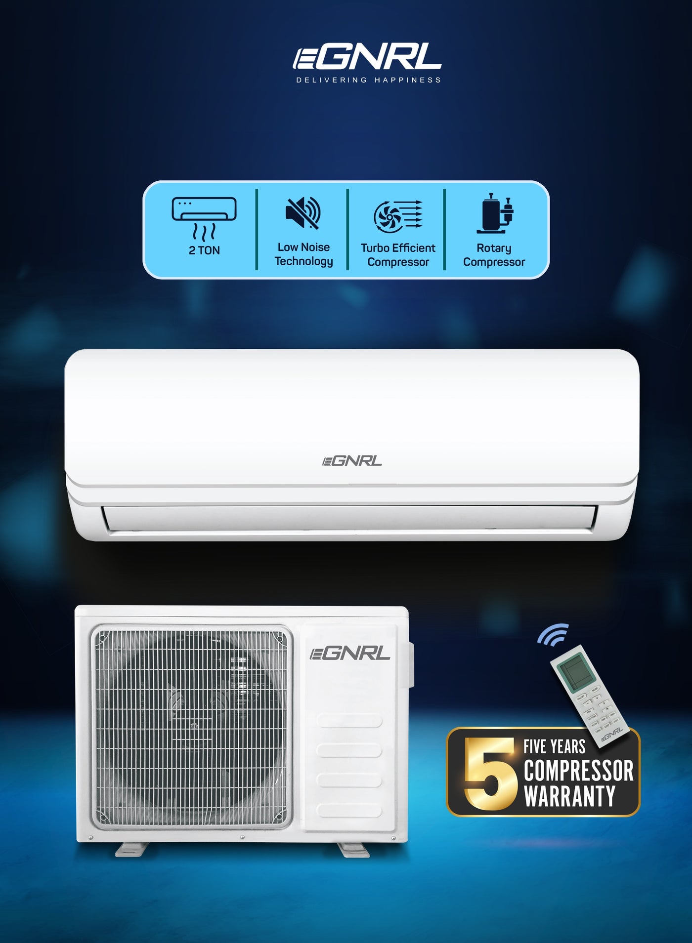 2 Ton T3 Rotary Split AC R410a, EG24TN,…