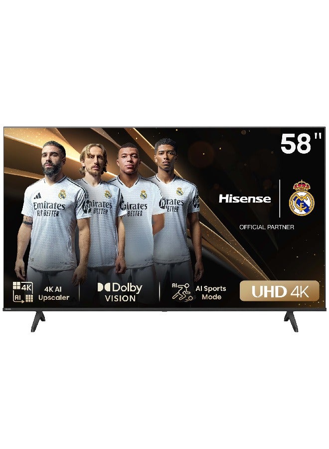 Compare 58 Inch 4K AI Upscale UHD Smart TV | 60Hz | Precision Colour | Dolby Vision | Game Mode PLUS | VIDAA Smart TV | Voice Control | Model 2024 | 58A6N Black at KSA Price