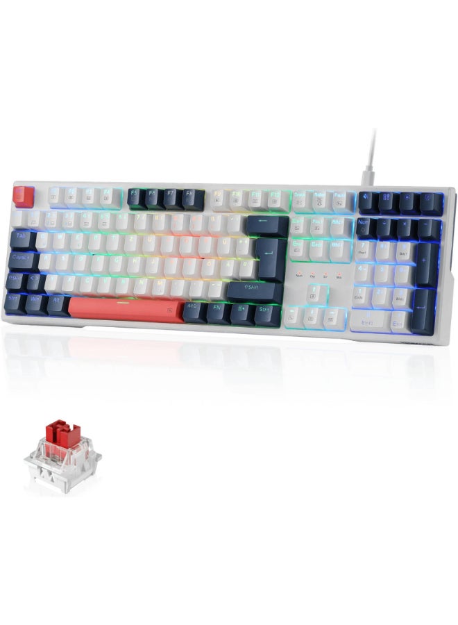 Compare TRUNDLE K668 RGB HotSwappable Mechanical Gaming Keyboard – 108 Keys Full Layout, Linear Red Switches, HotSwap 35Pin Compatible, RGB Backlight with 19 Modes, SoundAbsorbing Foam, Ergonomic Design, Customizable Software | K668WBORGB at KSA Price