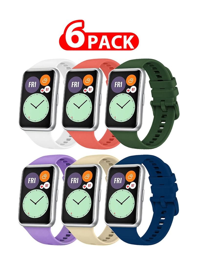 Compare 6 Pack For Huawei Watch Fit 2 Silicone Bracelet Replacement Strap Multicolour 2Only Compatible with Huawei Watch Fit 2 at KSA Price
