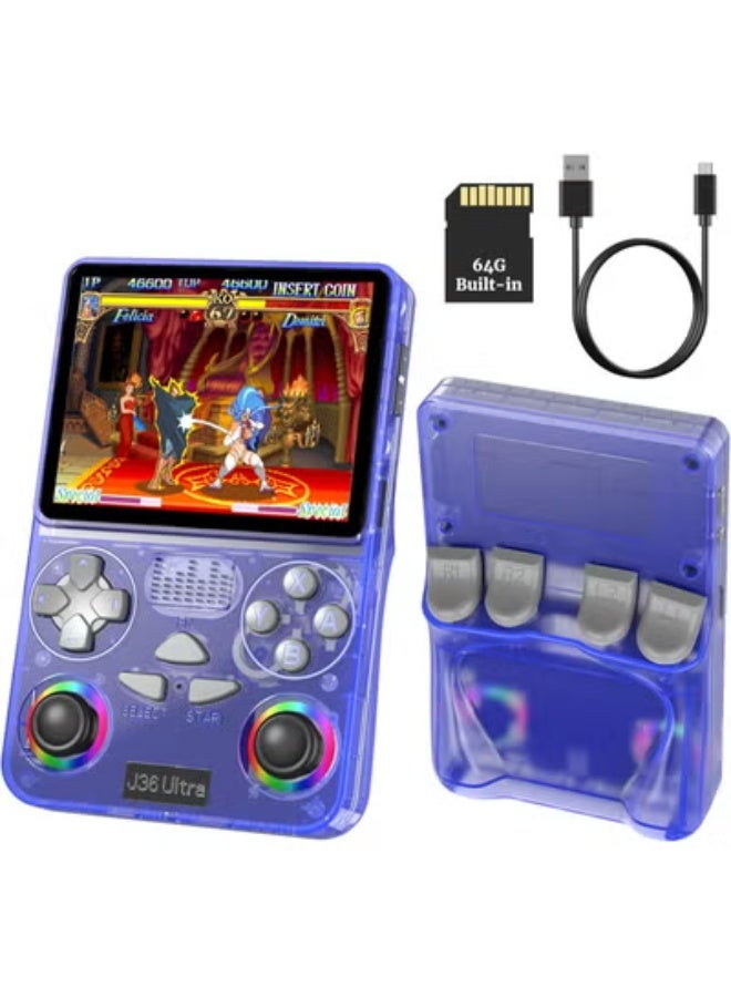 Compare J36 Ultra 3.5Inch Retro Game Console – Builtin 20,000+ Classic Games, 64GB Memory, IPS Screen, Dual Player Support, 20+ Emulators, 3000mAh Battery Handheld Video Gaming Console – Purple at KSA Price