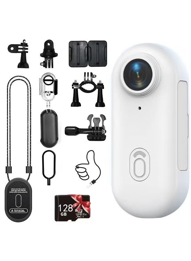 Compare 4K Ultra HD Body Camera with Audio Recording, 30M Waterproof Action Camera, 120 mins Battery, Magnetic & 360° Rotating Clip for Cycling, Pets, Sports – White Color. at KSA Price