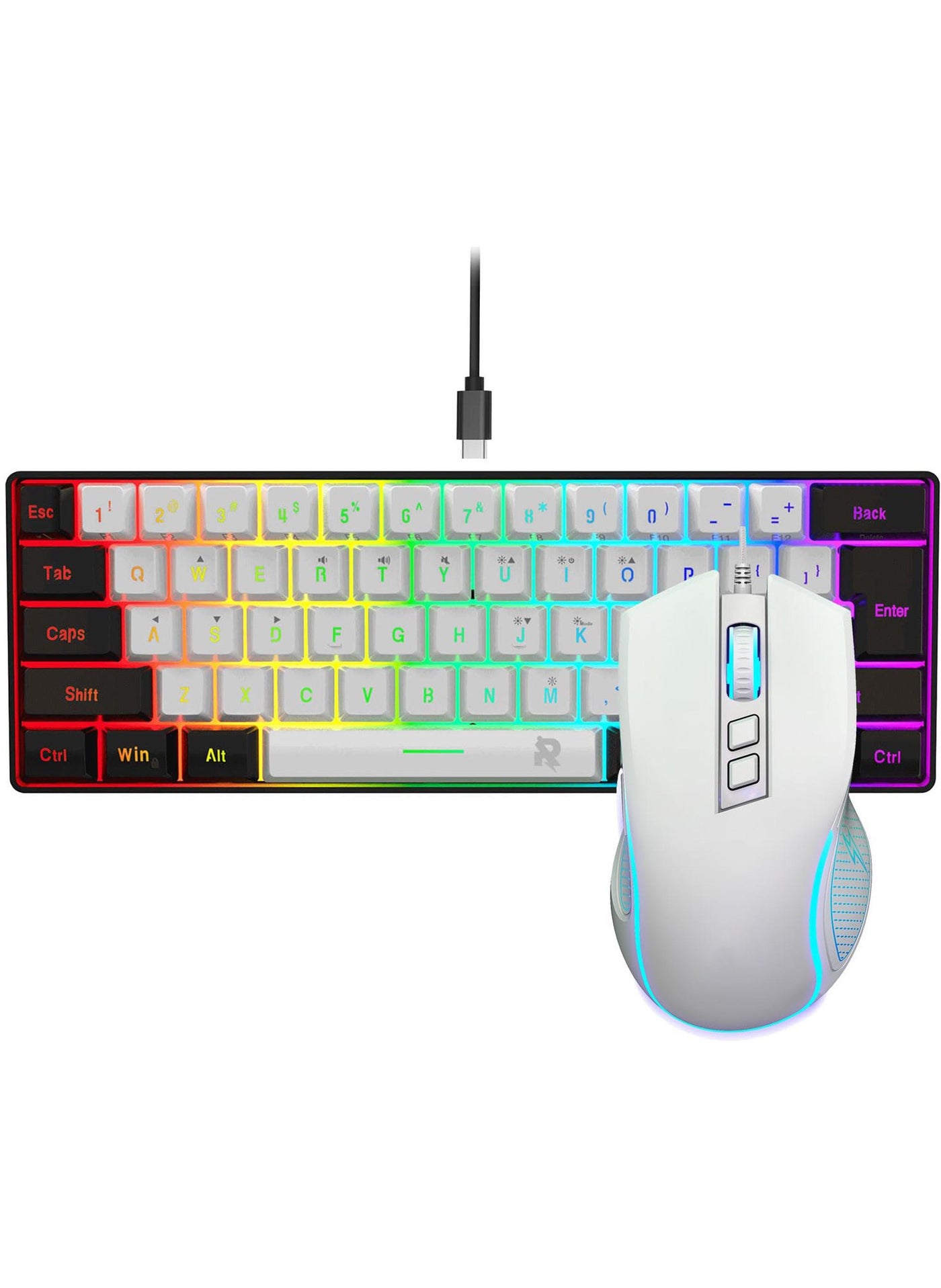 Compare Wired Gaming Keyboard and Mouse Combo Include Mini 60% Merchanical Feel Keyboard Ergonomic Design at KSA Price