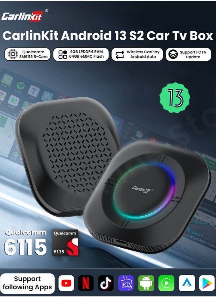CarPlay Ai Box 8 Cores Android 13 TV…