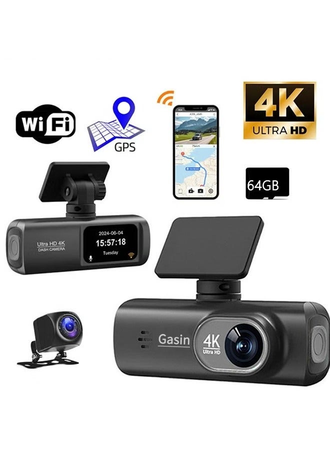 4K Dash Cam Set, Front 4K Rear 1080P, with…