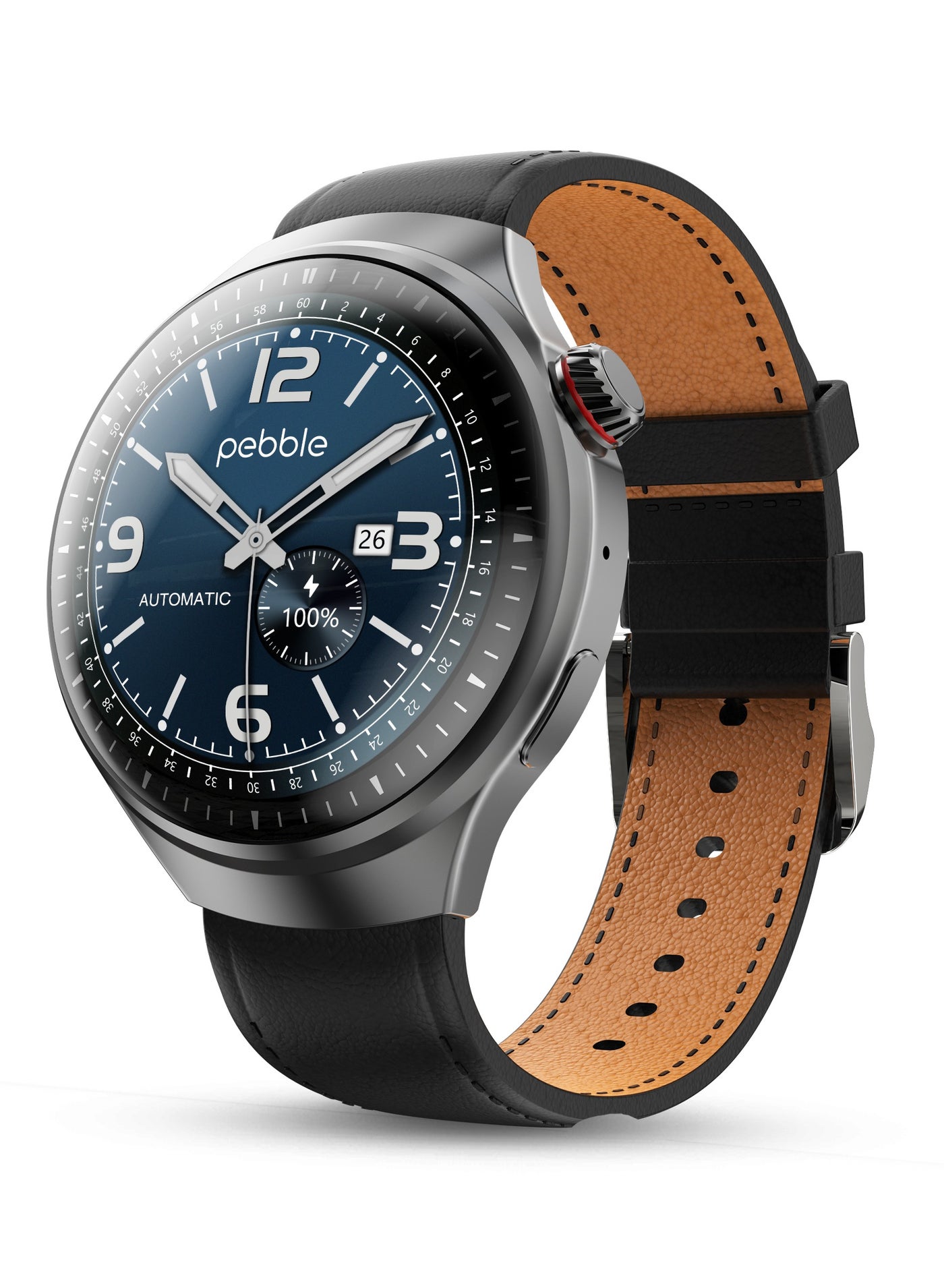 Compare Dome 1.52 Spherical Amoled Display Smart Watch for Men and Women, 3D Spherical Display, IP67 Water Resistence, Premium Metal Built, Leather Strap, Wireless Charging Onyx Black at KSA Price