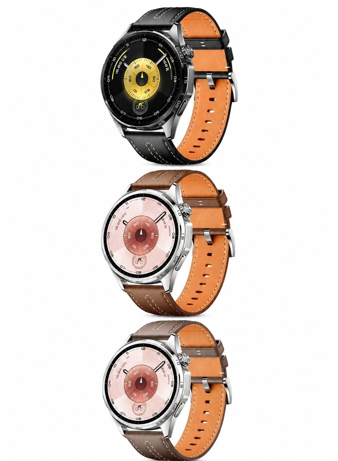 22mm Premium Leather Smart Watch Strap 3 Pieces Set…