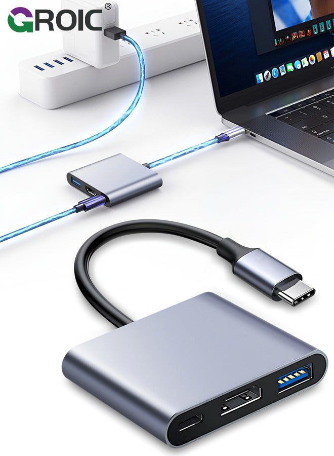 USB C to HDMI Silver Adapter, 4K Video…