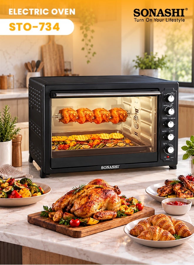 Electric Oven – 100L Countertop Oven with Auto Shut…
