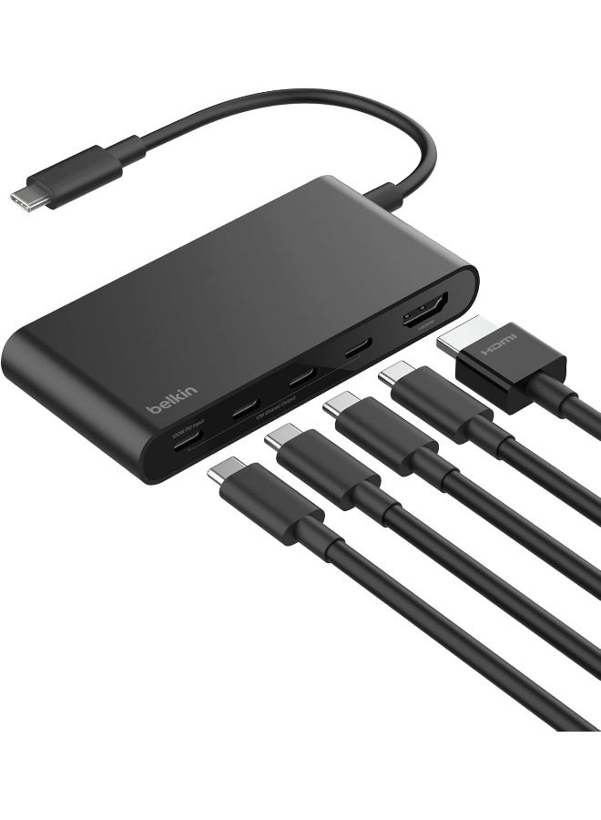 Compare USBC Hub, 5Port Hub with 4K HDMI Display @ 60Hz, 100W Power Delivery, Fast Data Transfer 10Gbps, USBC Multiport Adapter  Compatible with MacBook, iPad Pro, Chromebook, & More Black at KSA Price