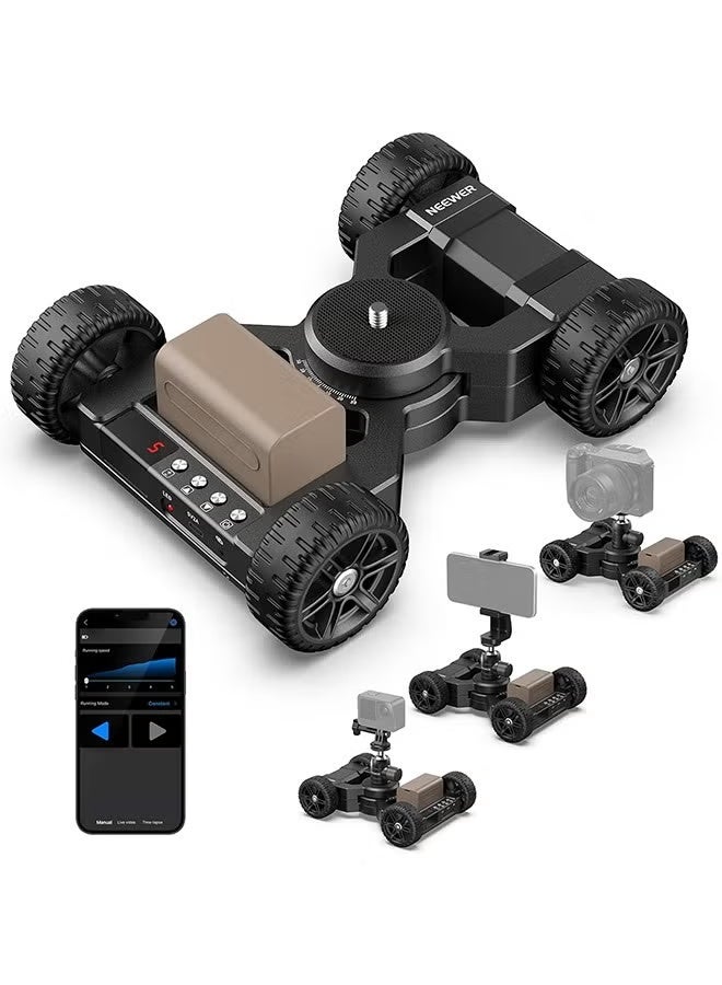 Compare Neewer DL400 Upgraded Motorized Camera Slider Dolly with App Control, Ultra Quiet Powerful Dual Motor Drive, 5H Runtime, Compatible with GoPro iPhone Android Samsung Smartphone DSLR Camera Camcorder at KSA Price