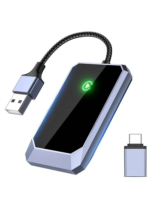 Compare Upgrade Wireless CarPlay Adapter for iPhone, Convert Wired to Wireless Apple CarPlay Adapter, No Delay, Auto Connect, and Stable Control Mini Size with Extension Cable USBC and TypeC Black at KSA Price