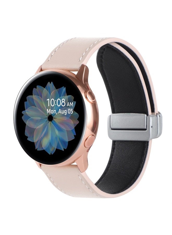 Compare Band Compatible with Samsung Galaxy Watch 54 40mm 44mm, Active 2 Watch Band, 20mm Genuine Leather Magnetic Buckle Strap for Galaxy Watch 3 41mmWatch 5 Pro 45mmGalaxy Watch 4 Classic 42mm 46m at KSA Price