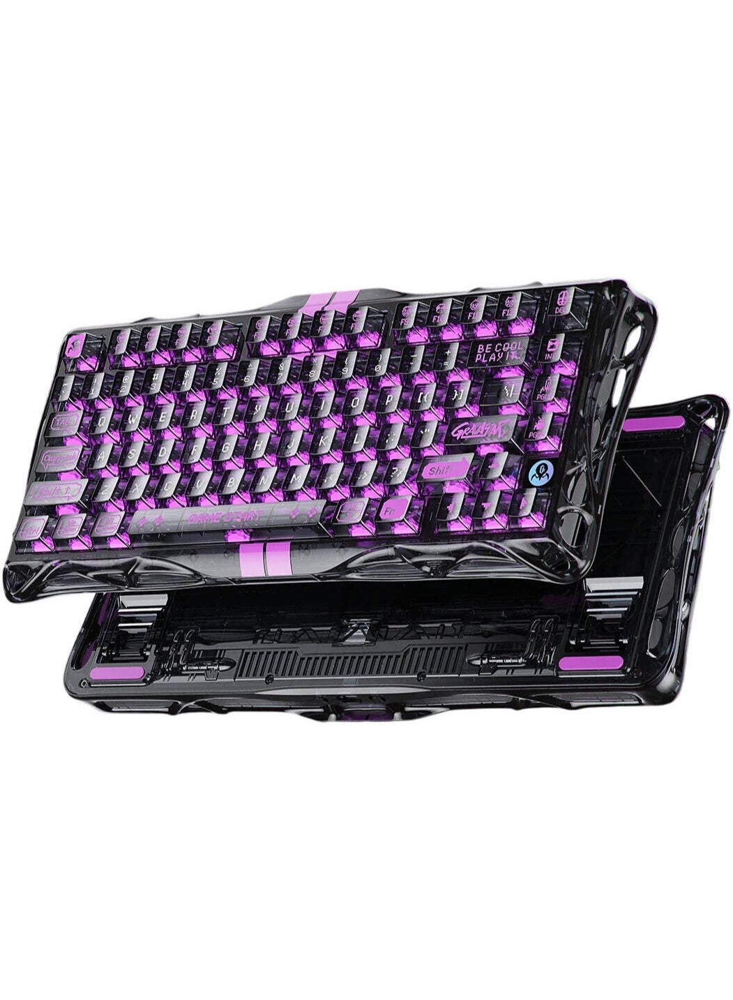 Compare Mercury V75 Lite Gaming Keyboard, 75% Layout, Custom GravaStar Blackcore Switch, FullTransparent Premium Plastic, Dynamic Rapid Trigger, Transparent Black | V75 Lite at KSA Price