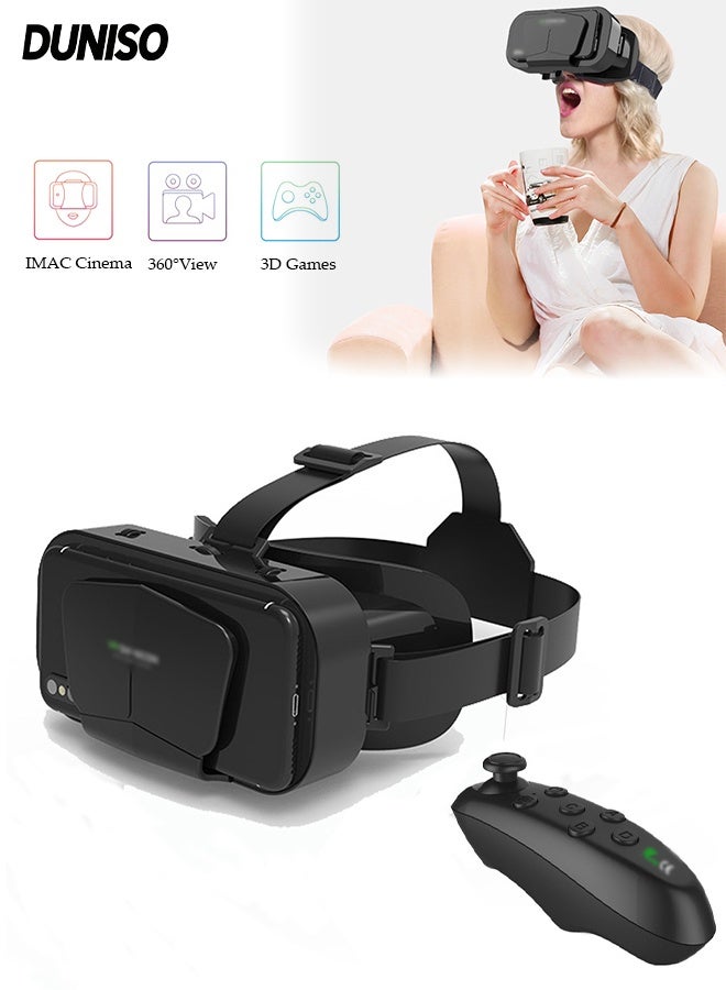 Compare VR 3D Virtual Reality Headset，VR Headset for iPhone & Android with Controller，Adjustable Virtual Reality VR Glasses，Support 4.77.0 Inch Mobile Phones，for TV, Movies, Video Games at KSA Price