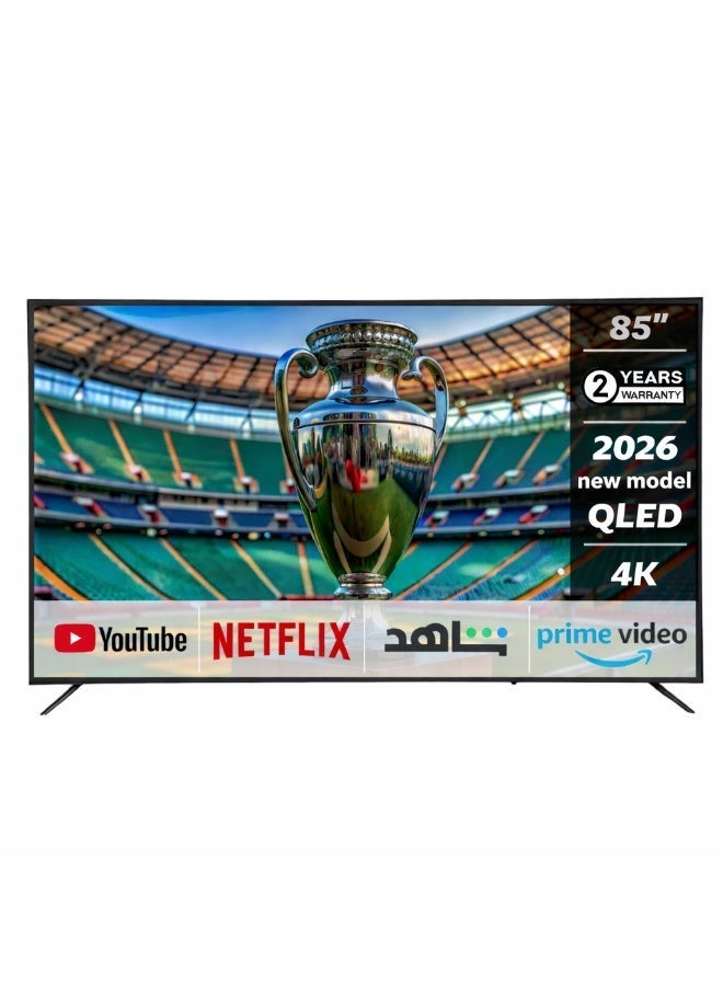 Compare Smart 85 Smart TV QLED 4K UHD NEW 2026 Model, WebOS, Frameless Design, WiFI Bluetooth, Voice Recognition, Netflix, YouTube, Prime Video at KSA Price