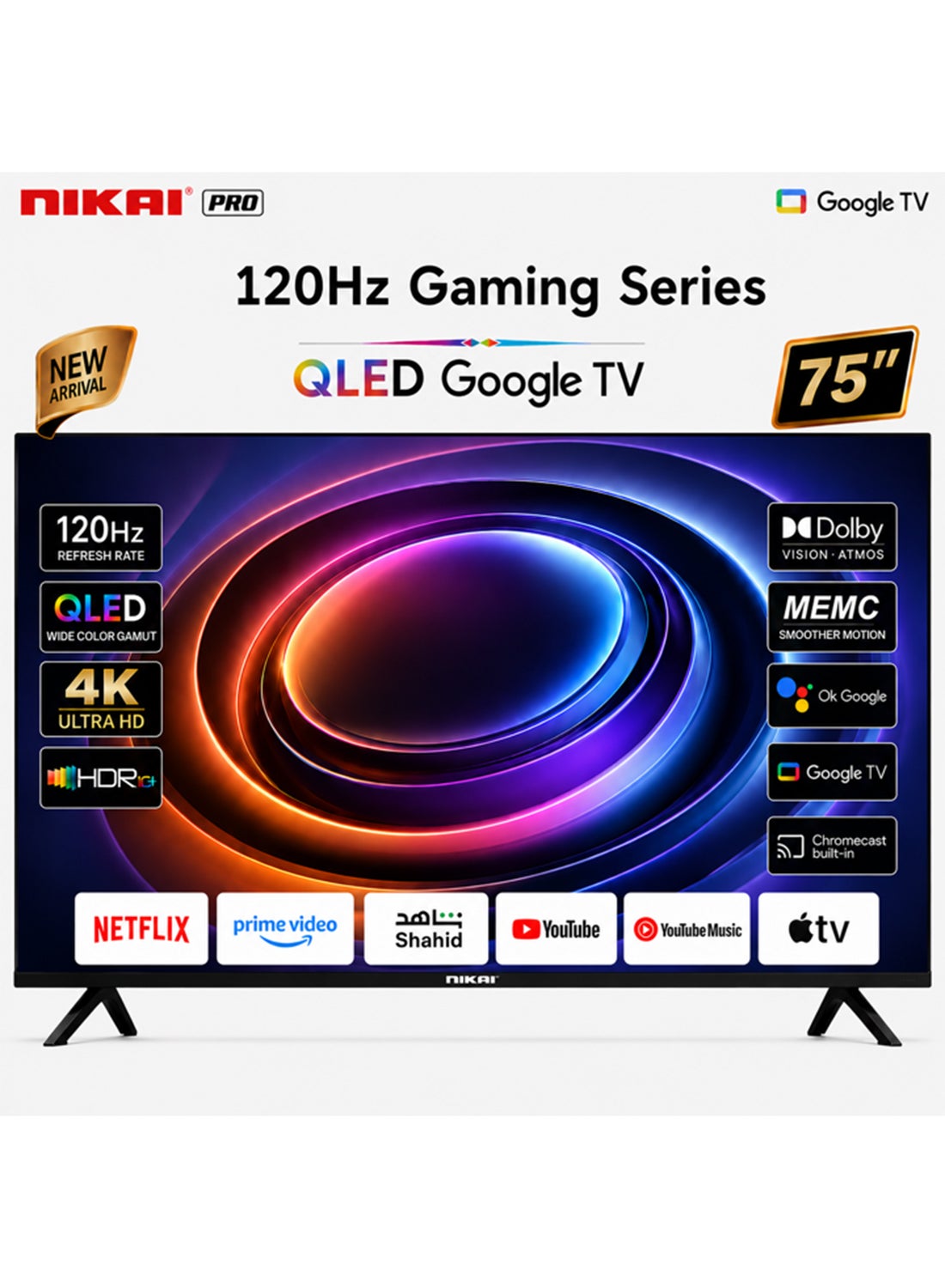 NIKAI 75 Inch 4K QLED Google TV | 120Hz…