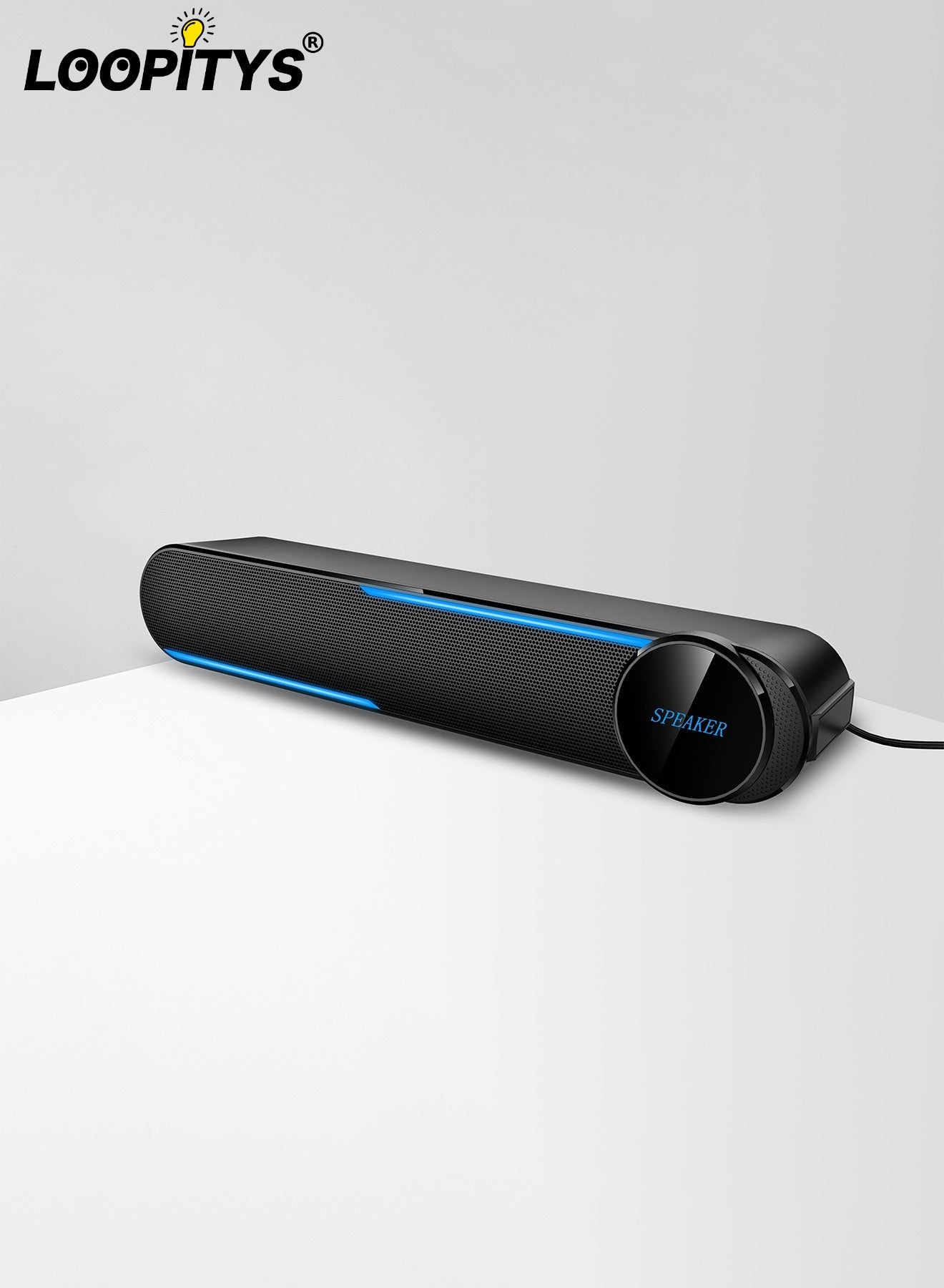 USB Wired Computer Speaker Black HiFi Wired Soundbar…