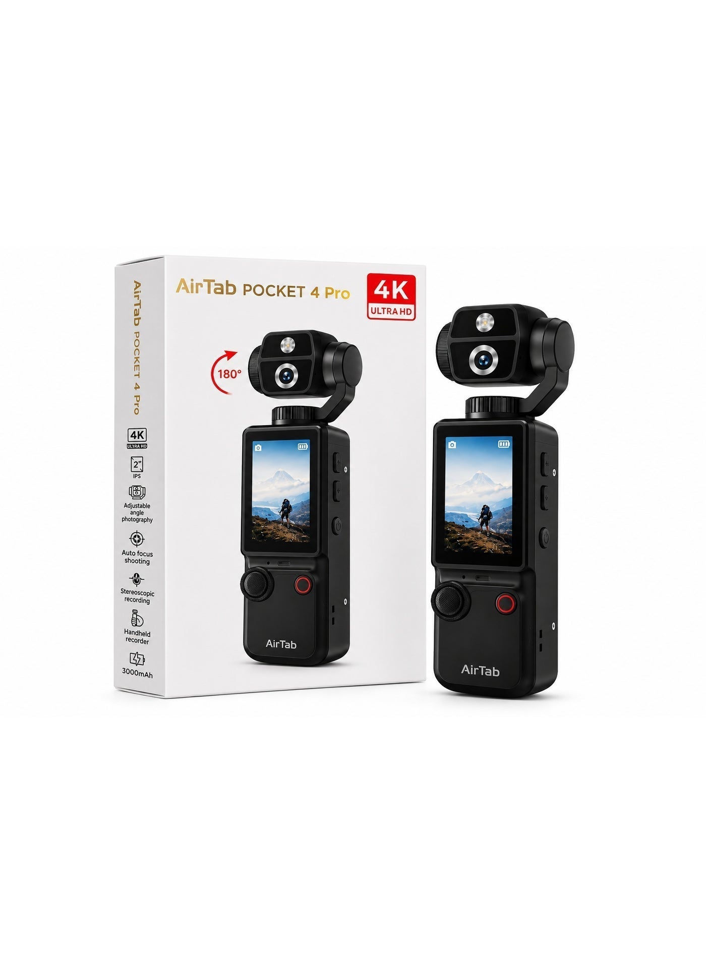 Compare Pocket 4 Pro 4K Ultra HD Handheld Digital Camera with 2Inch IPS Screen, 180° Adjustable Angle, Autofocus & 3000mAh Battery – Black at KSA Price