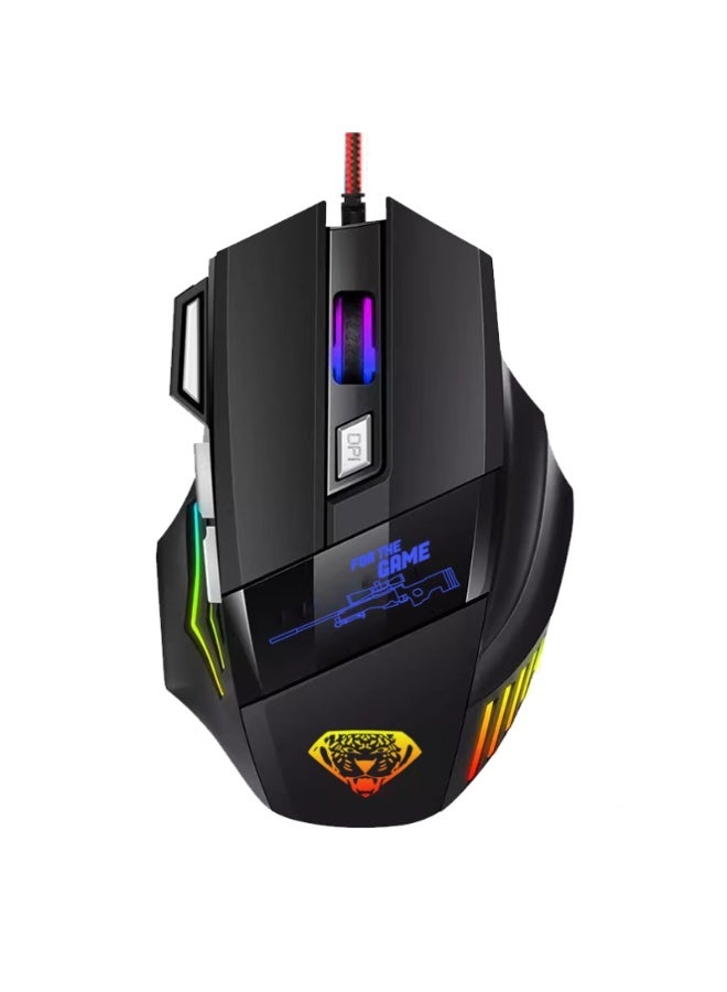 Compare Divipard M5 Wired RGB Gaming Mouse – USB 2.0 Optical Esports Mouse with 7 Programmable Buttons, Adjustable DPI up to 3600, Ergonomic Design for PC & Laptop Gaming at KSA Price