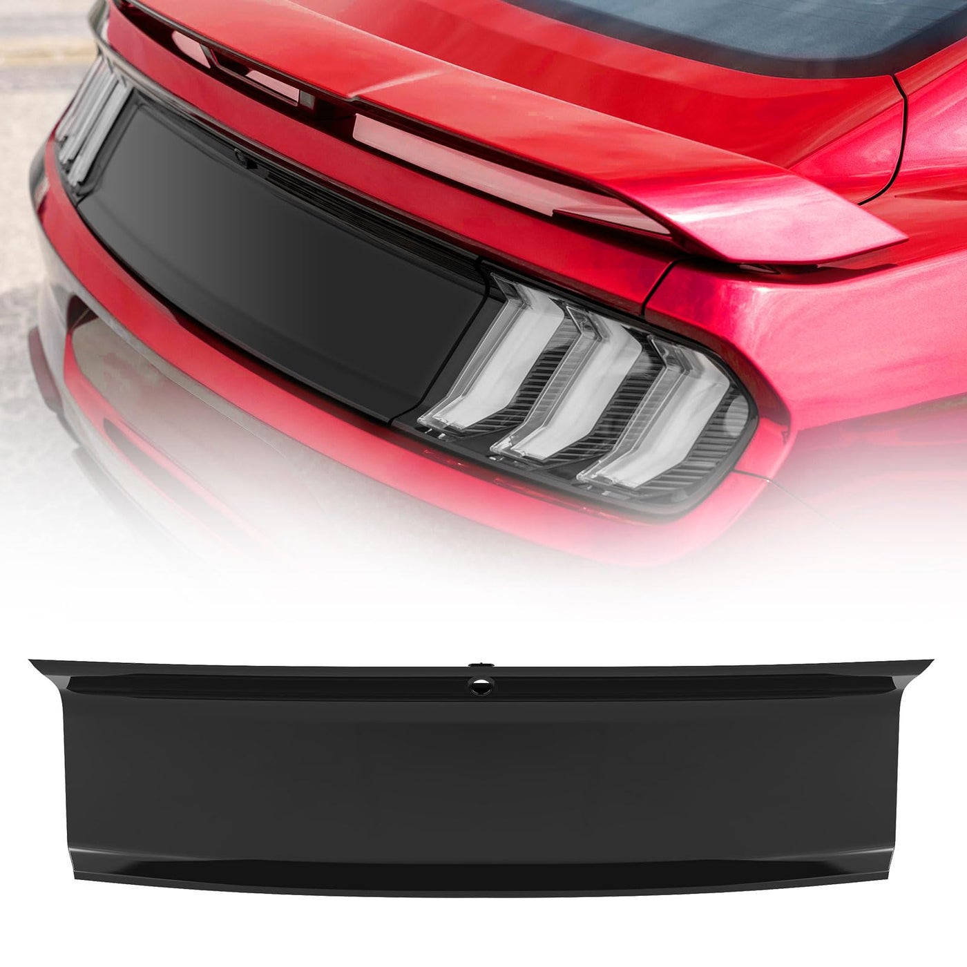 Compare LitMiRaCle Rear Decklid Panel Trim Compatible with Ford Mustang 20152022 Mustang External Accessories Trunk Center Cover Panel Trim Shiny Black at KSA Price