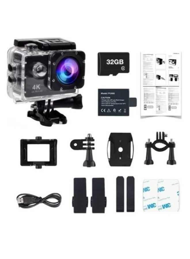 Compare 4k Sports Waterproof Digital Camera Outdoor 1080p F60 Wifi Action Camera Computersport PhotographyColor:Standard Black +32GB Card at KSA Price