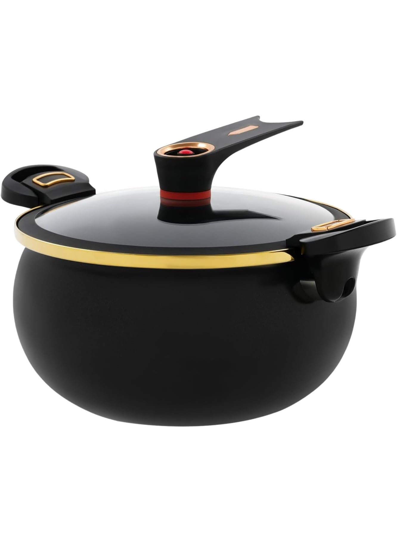 Compare Micro Pressure Cooker, 8L8.45Qt Non Stick MultiFunction Micropressure Round Cooking Pot, Vertical Stewpot with Twist Lock Handles for Open Fire, Induction Cooker, Electric Stove, Gas Stove Black at KSA Price