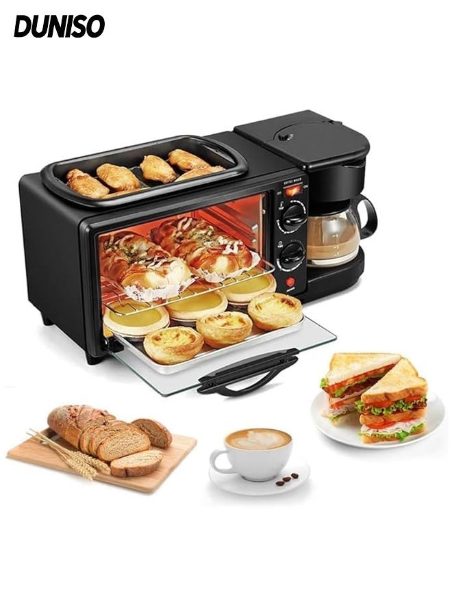 Compare 3 In 1 Electric Oven,Multifunctional Breakfast Maker, HeatResistant Tempered Glass Door, Doublelayer Stainless Steel Oven Tray,Toaster with Frying Pan at KSA Price