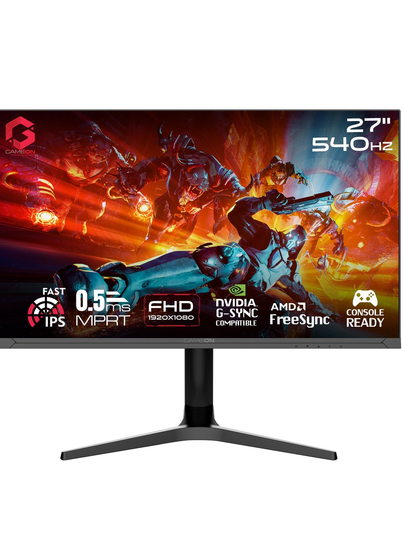 Compare 27Inch Titan Pro X Series Black Gaming Monitor, 1920x1080p FHD Fast IPS Panel, 540Hz, 0.5ms, 2.1 HDMI, Freesync&Gsync, Crosshair assistant, Supports HDR, PS5, VRR GOTX27FHD540IPS Black at KSA Price